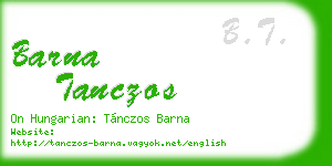 barna tanczos business card
